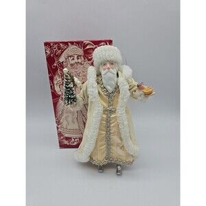Vintage Avon Victorian Christmas with Santa Porcelain Doll Figure 1989 Box Inc